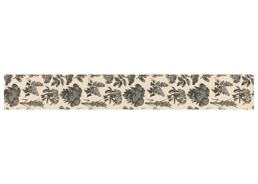 Chemin de table Hydrangea naturel/noir