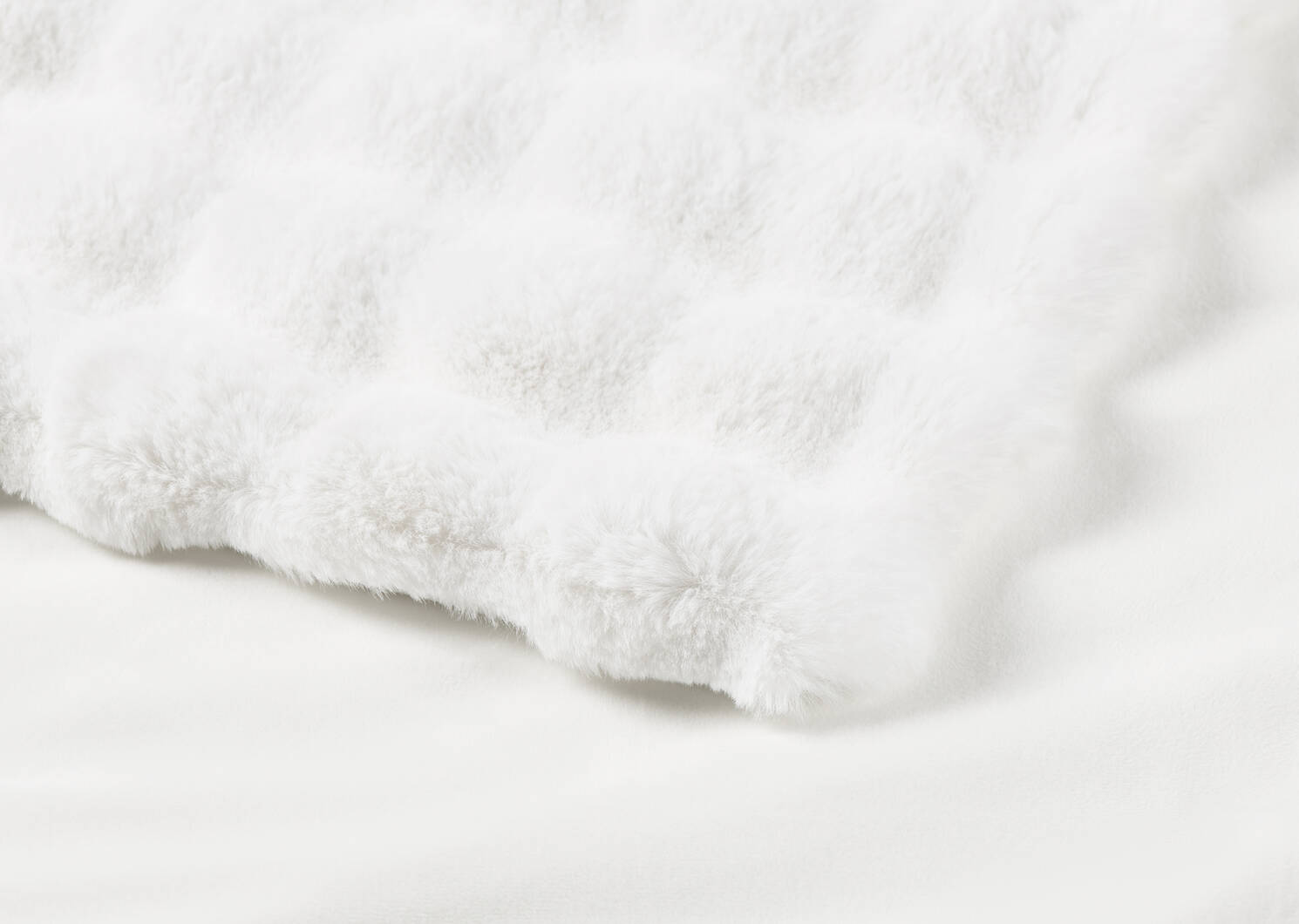 Zoey Faux Fur Throw White