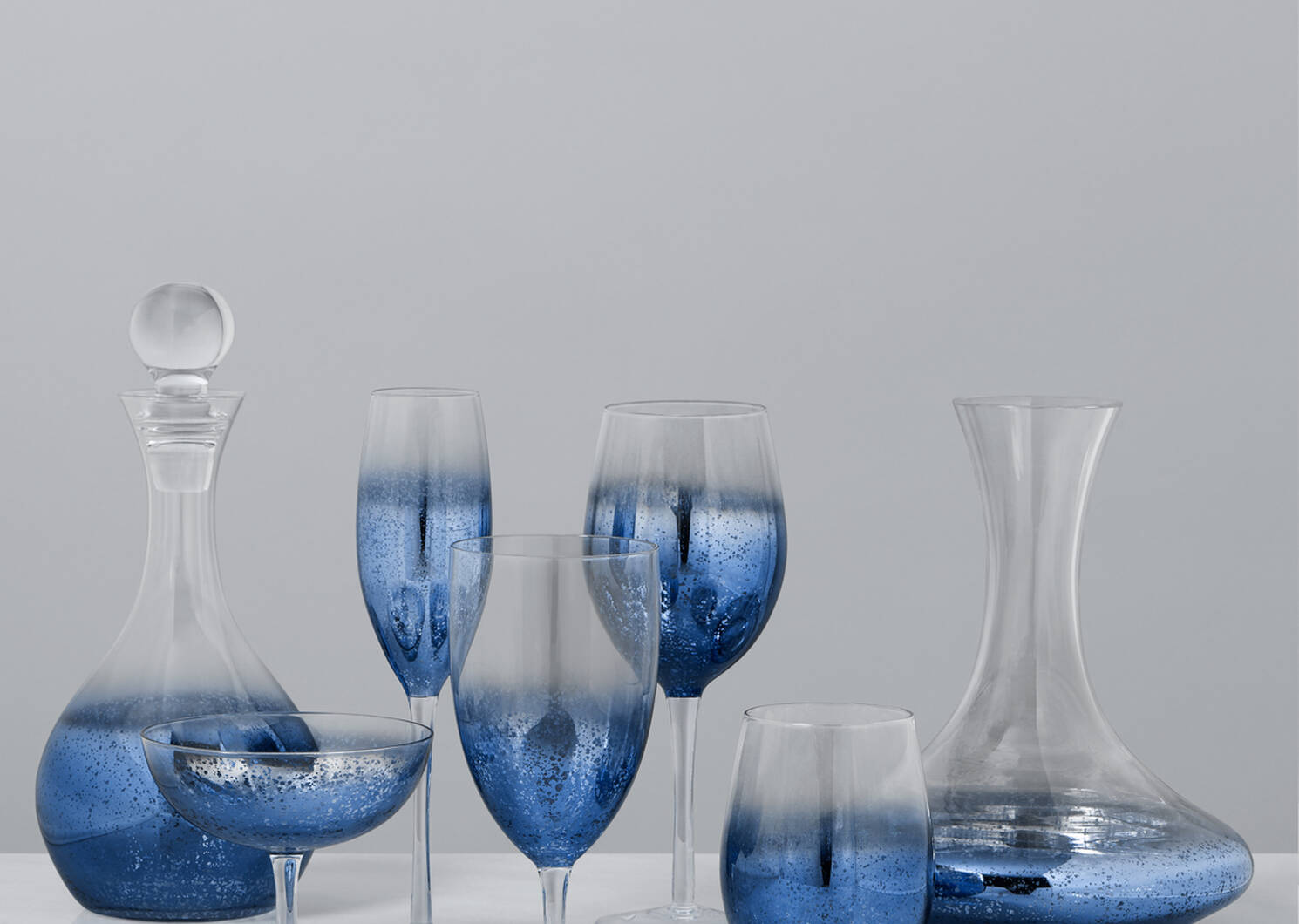 Shimmer Glassware - Navy