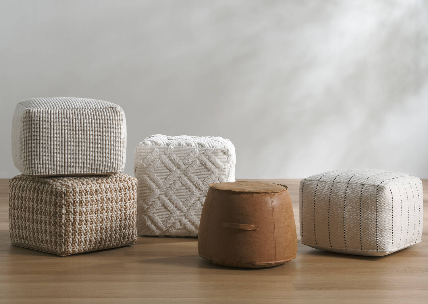 Pouf en jute et en laine Mayfair sab/iv