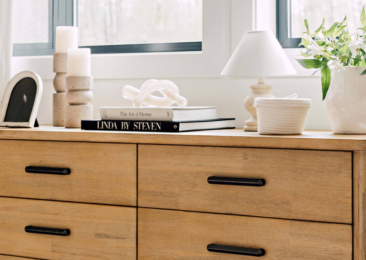 D&eacute;co en verre Knot cr&egrave;me