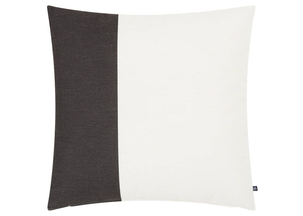 Perth Block Outdoor Pillow Ivory/Blac