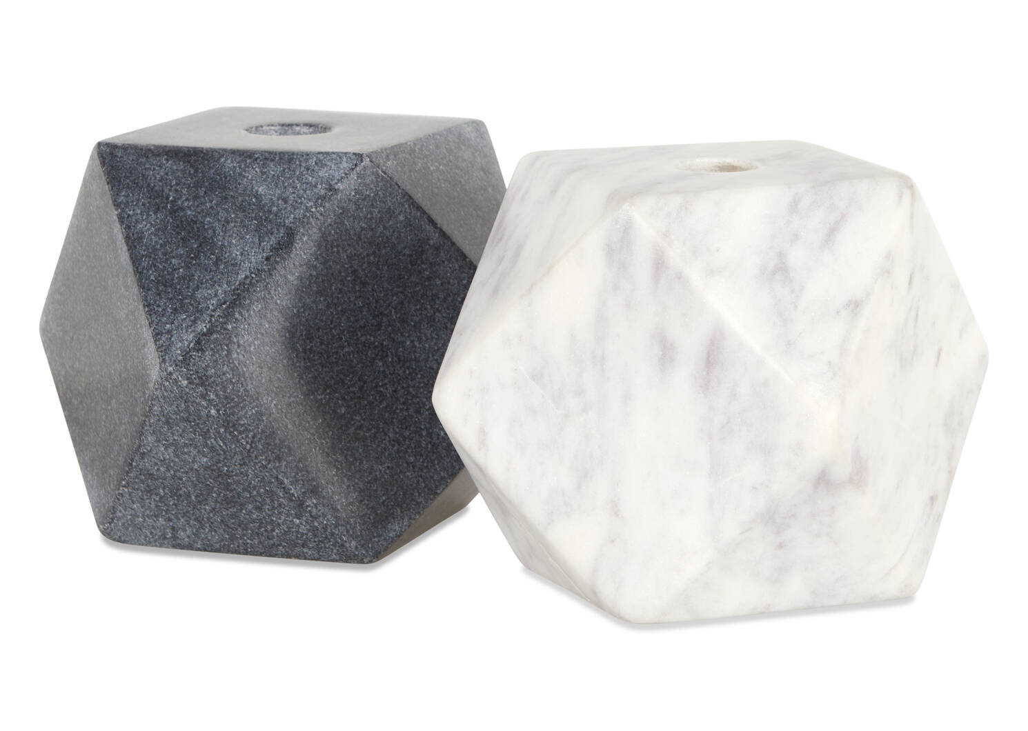 Kota Marble Candle Holder Black