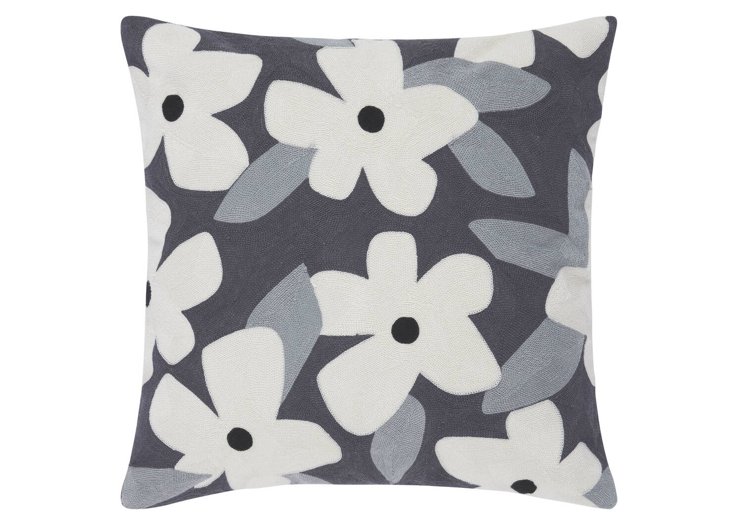 Coussin floral Candor 20x20 ivoire/pavé