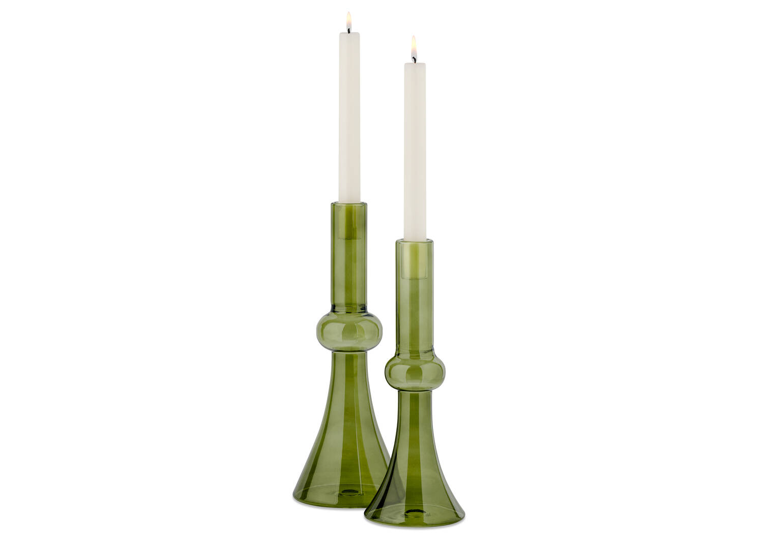 Renn Candle Holder Short Green