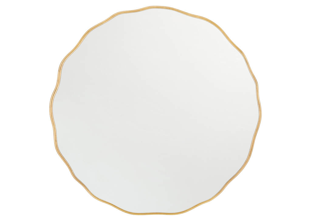 Miroir mural rond ondulé Zina laiton