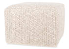 Griffin Cotton Pouf Tan/Ivory