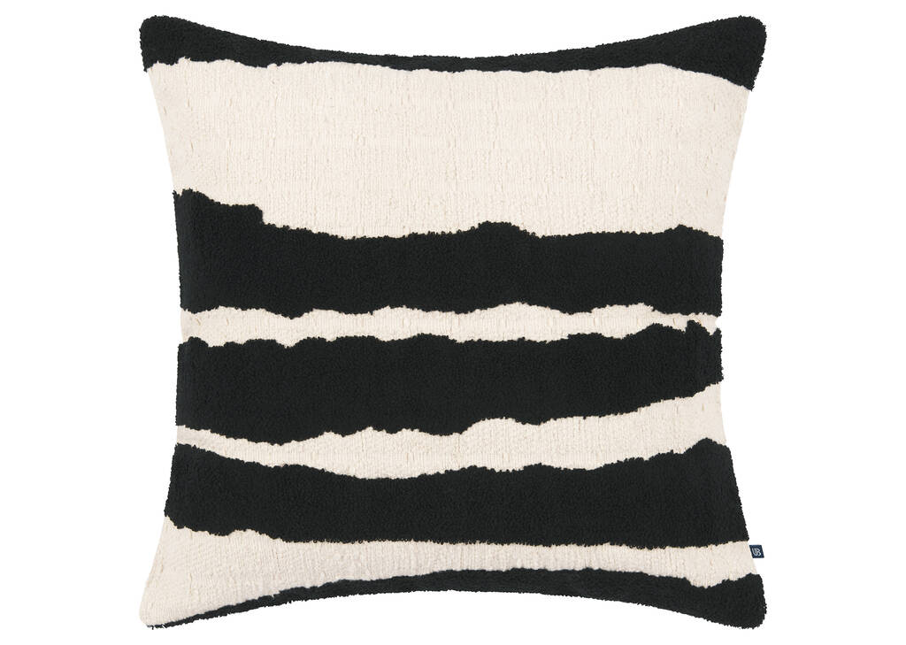 Coussin Tillie 20x20 naturel/noir
