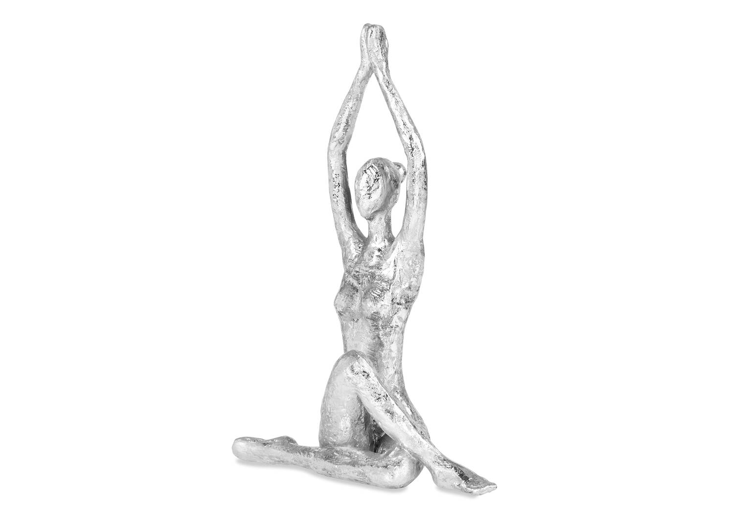Statuette post. Yoga torsion assise arg.
