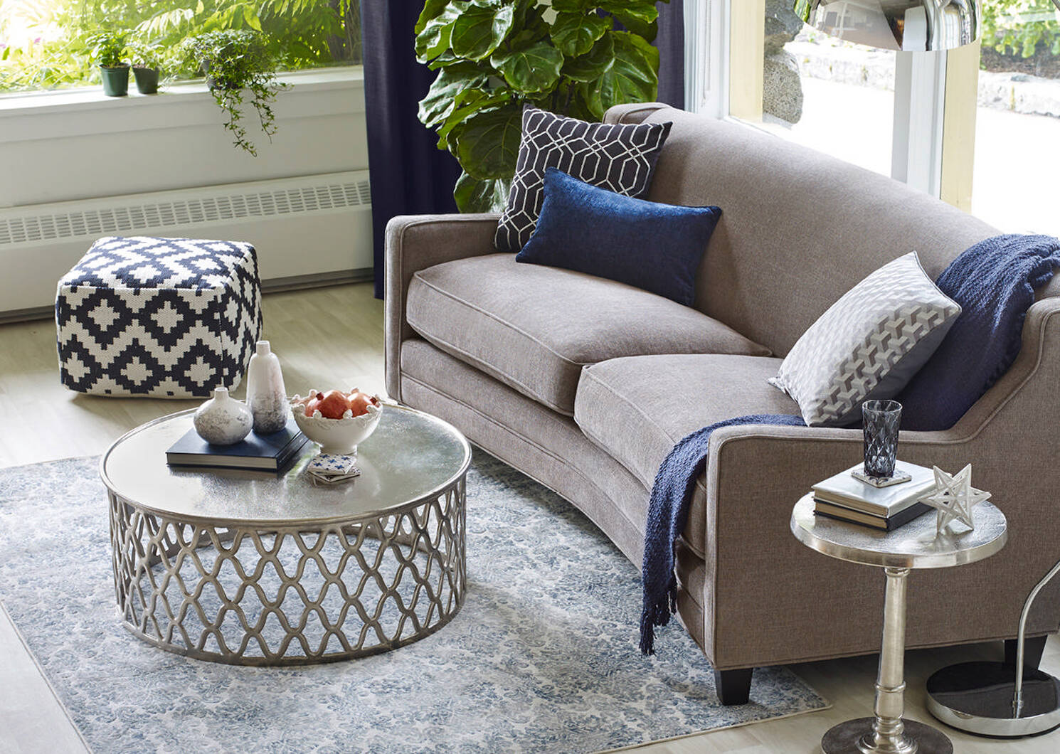 Ashbury Coffee Table -Raw Nickel