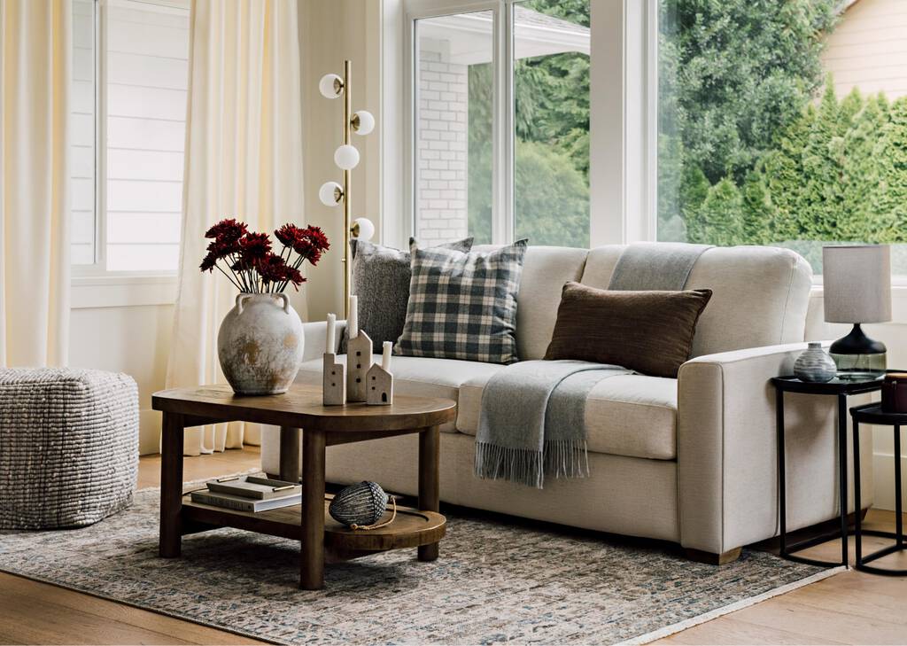 Casis Pouf Grey/Ivory