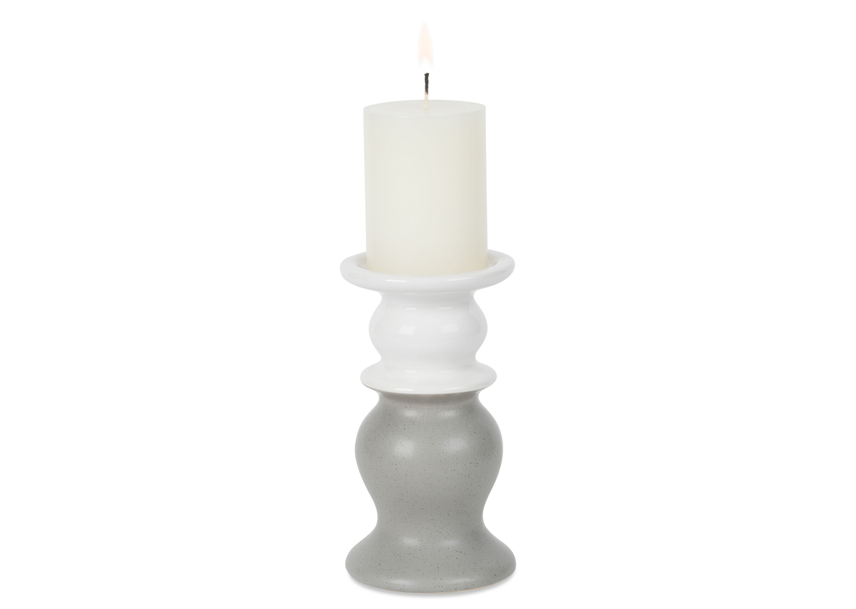 small white candle holders
