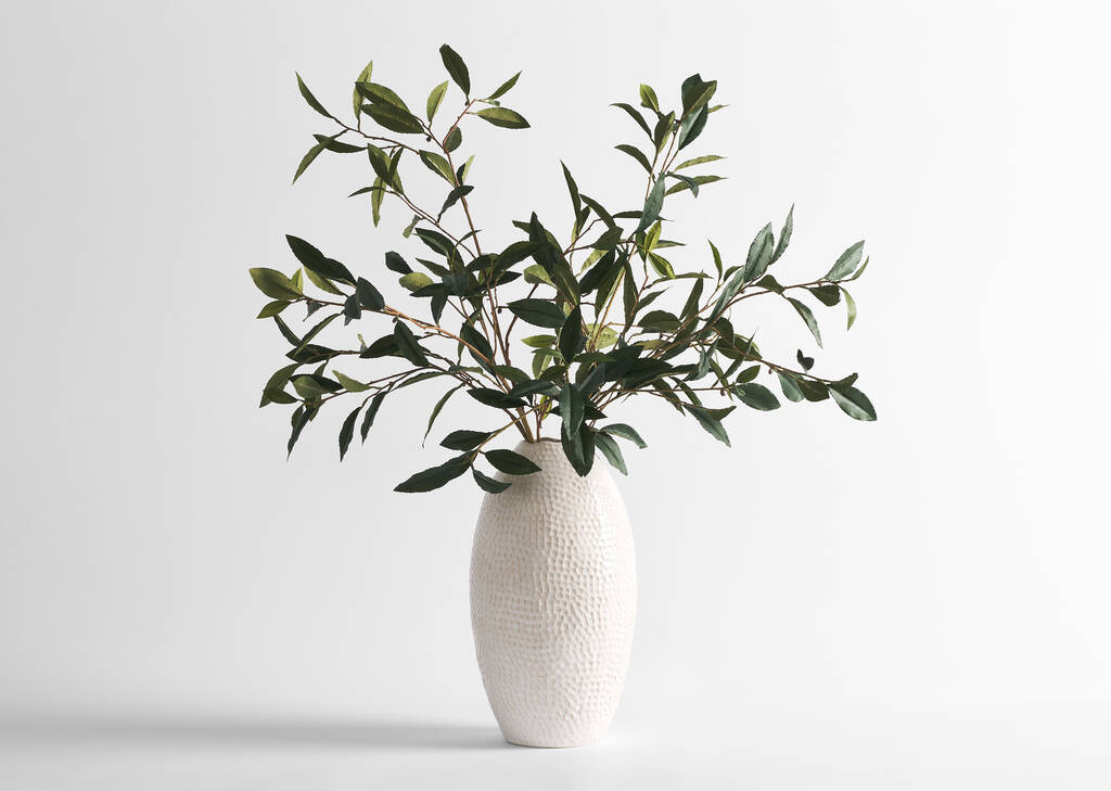 Vase Abrell et tiges de laurier Elena