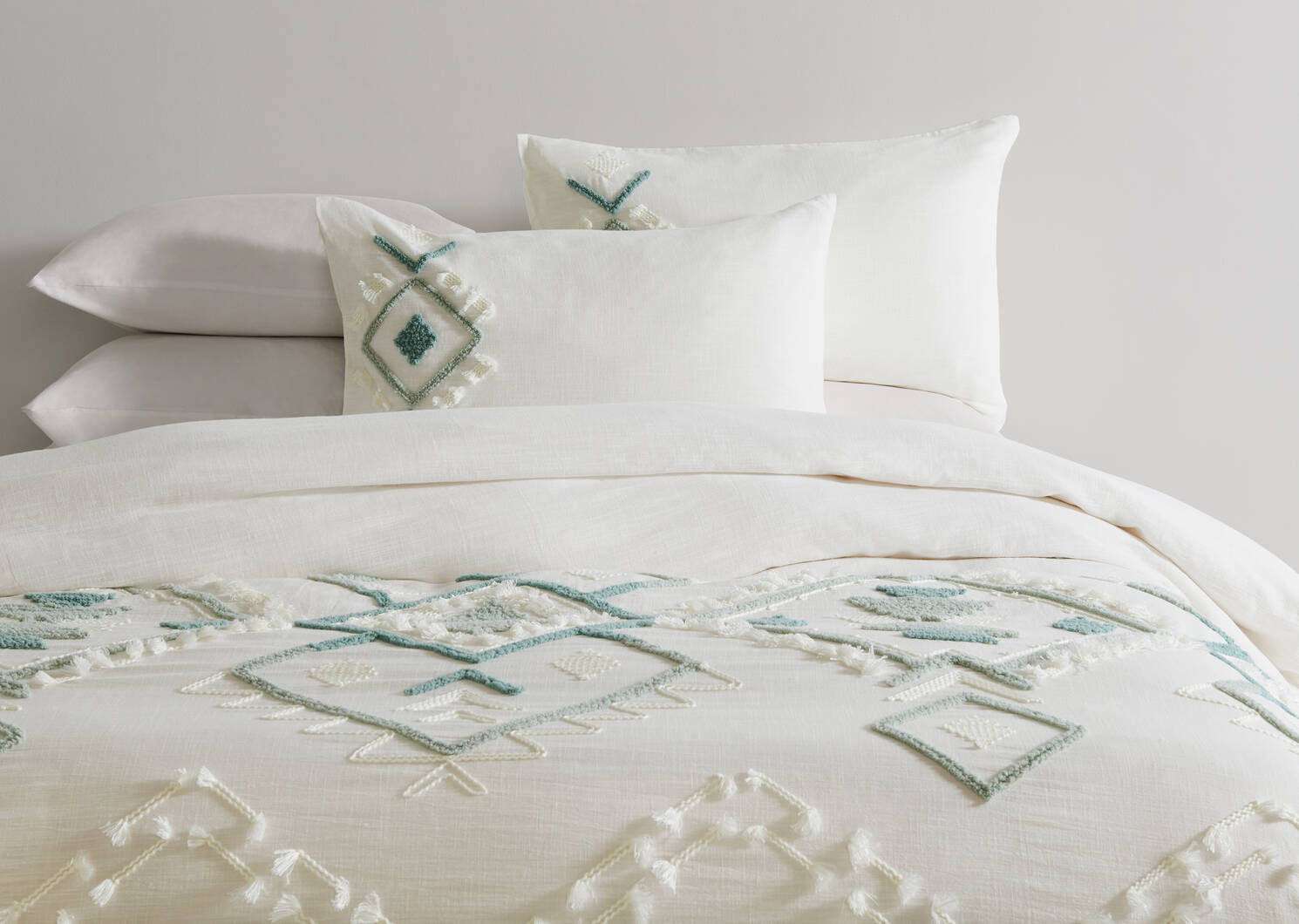 Olson Duvet Sets - Ivory/Blue