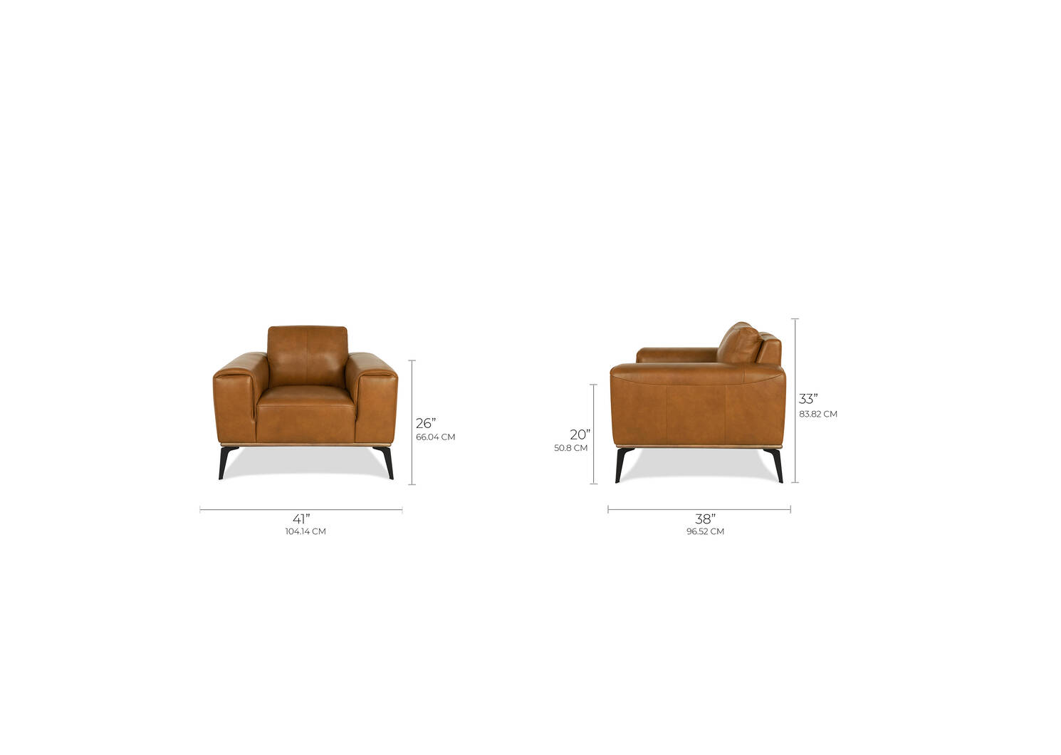 Alton Leather Armchair -Mira Cognac