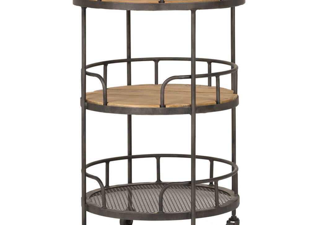 Yaletown Round Cart -Faded Pine