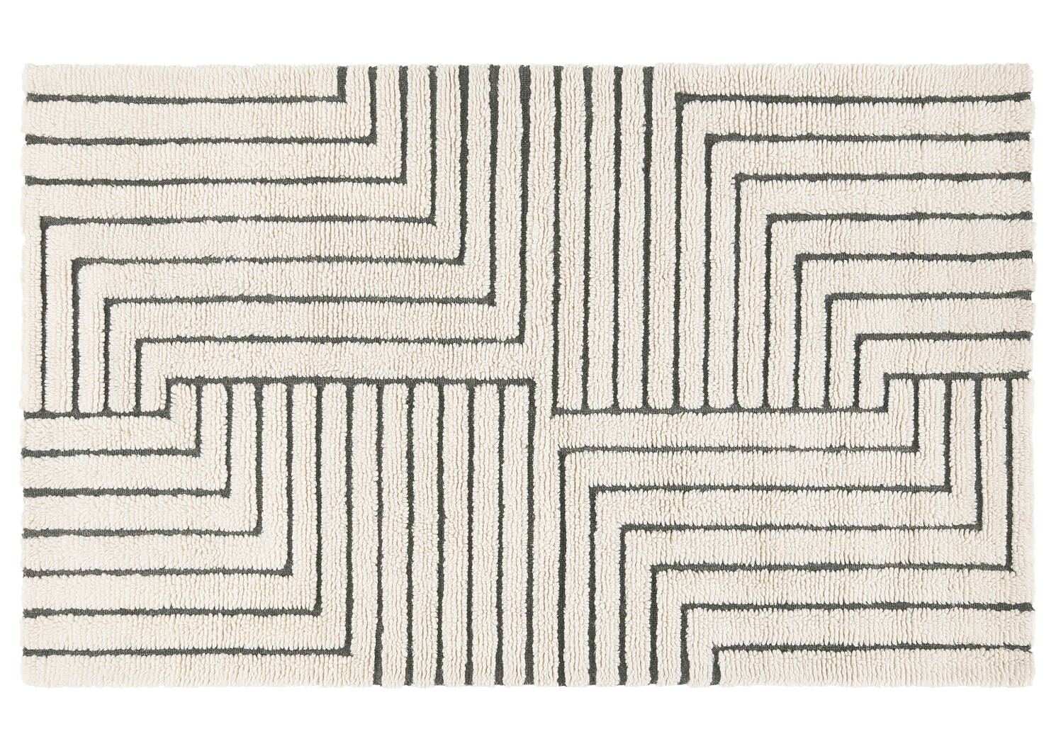 Rohe Wool Rug 60x96 Ivory/Black
