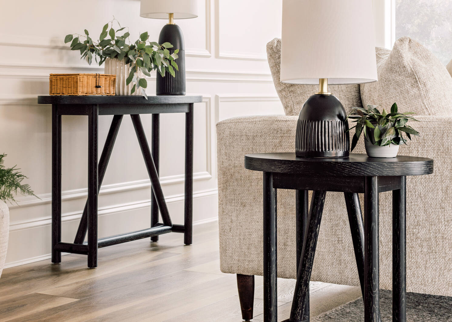 Petite lampe de table Chance noire