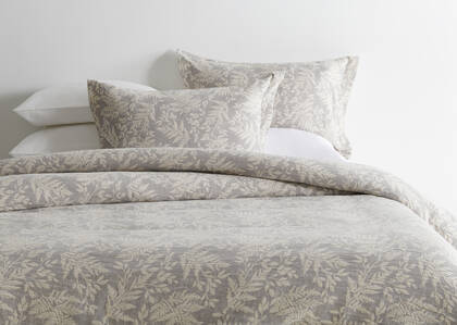 Ensembles de housse de couette en coton Bess gris/ivoire