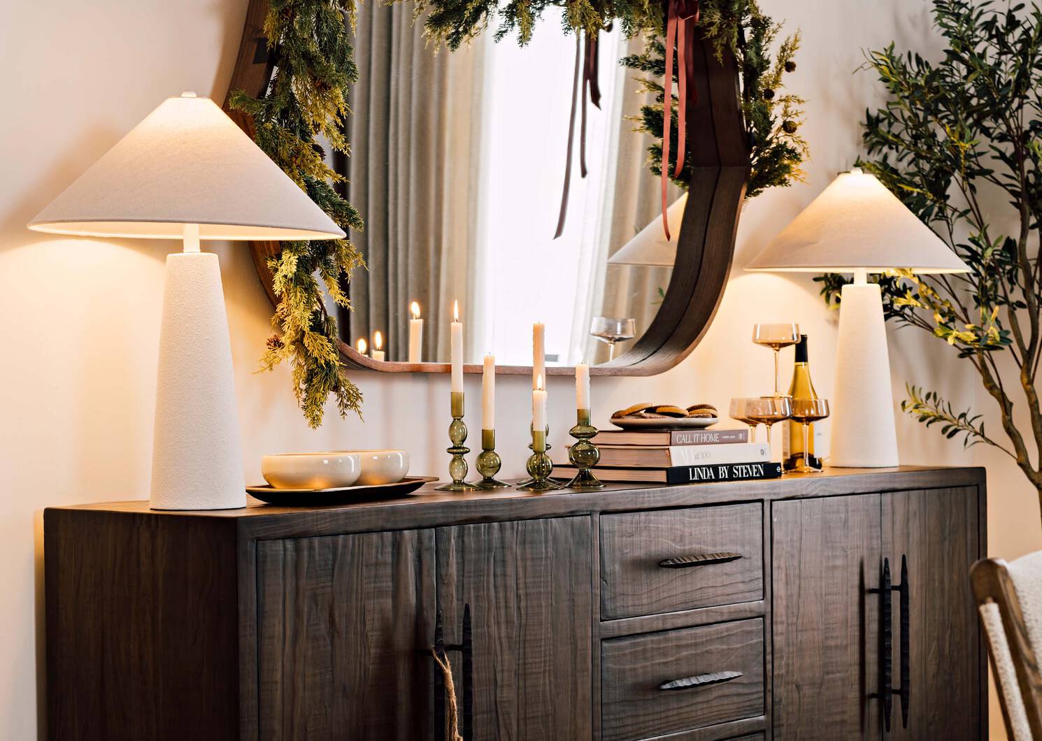 Ashern Wall Mirror Walnut