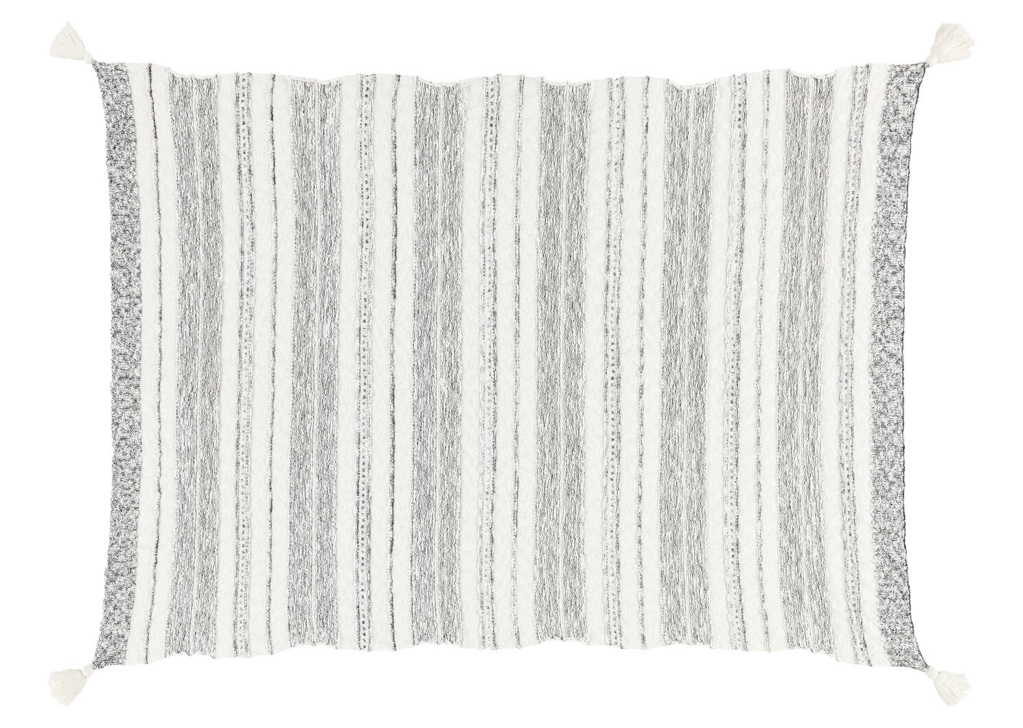 Rafe Cotton Striped Throw Ivory/Black