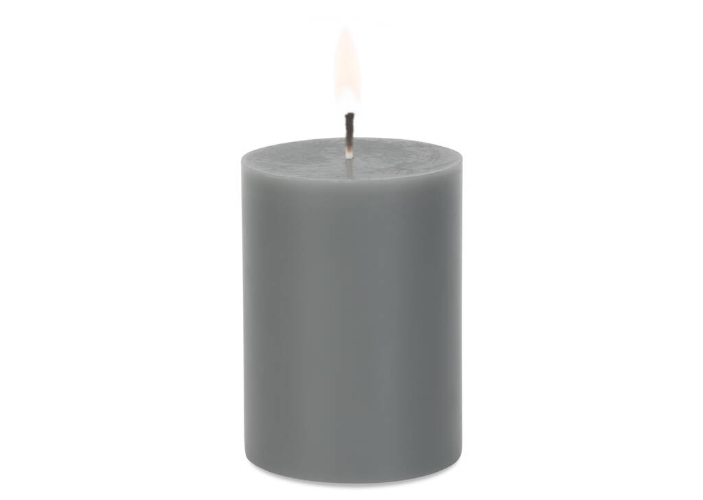 Bougie non-parfumée Cassa 3x4 grise