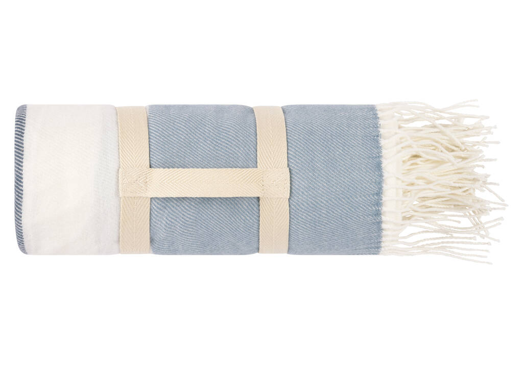 Jeté Watkins ivoire/bleu mer/bleu havre