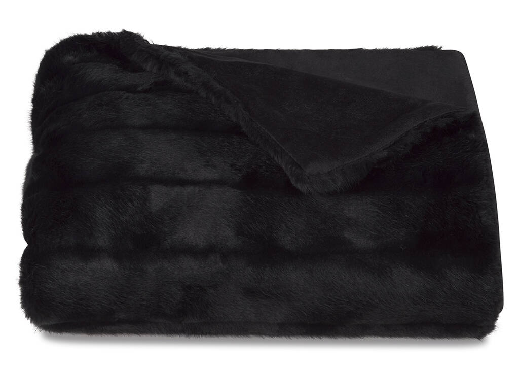 Starlet Faux Fur Throw Black