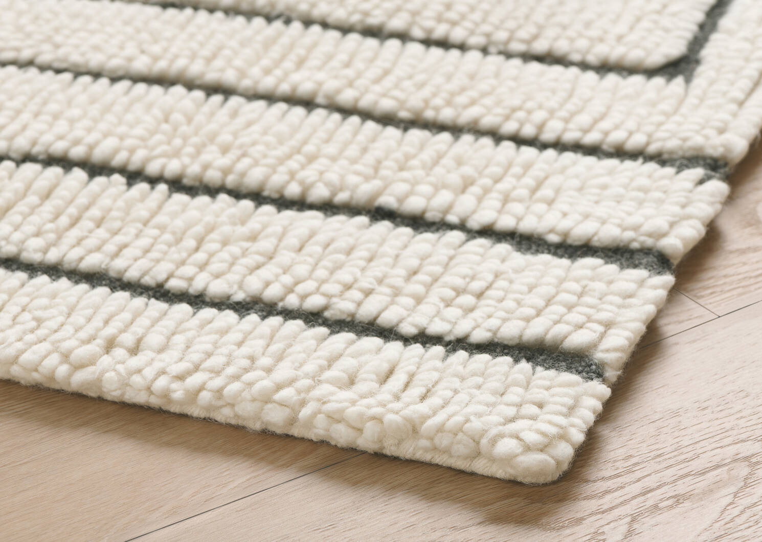 Tapis en laine Rohe 96x120 ivoire/noir