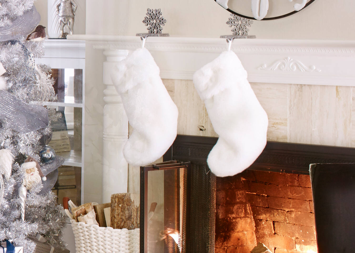Blizz Snowflake Stocking Holder Silve