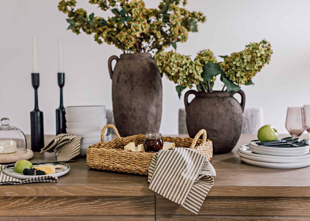 Audley Striped Napkins Set of 6 Green