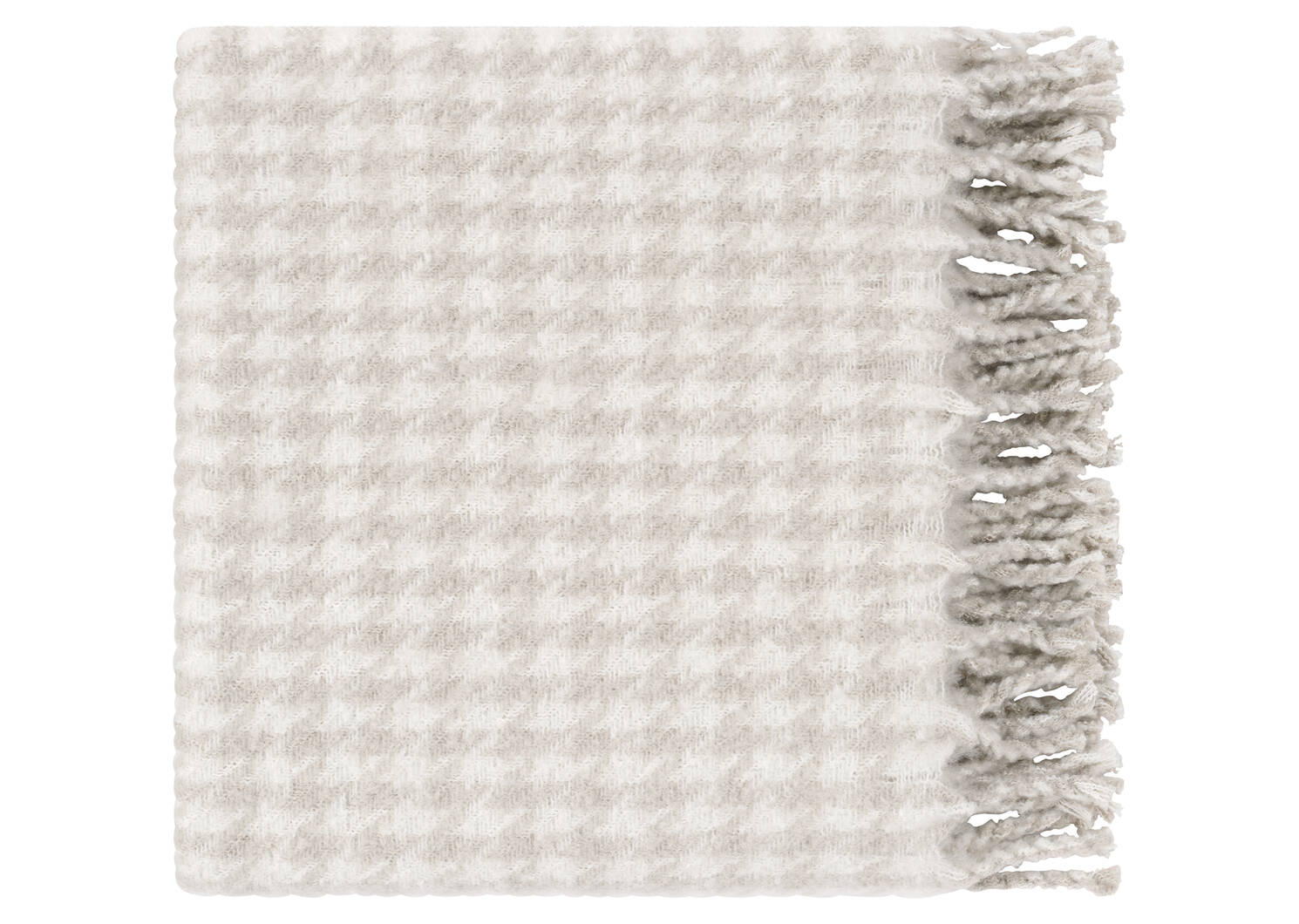 Remi Houndstooth Throw Ivory/Ash