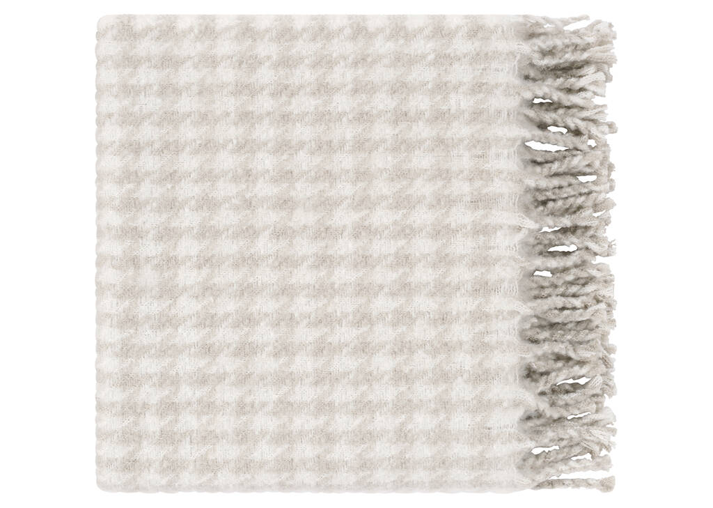 Remi Houndstooth Throw Ivory/Ash