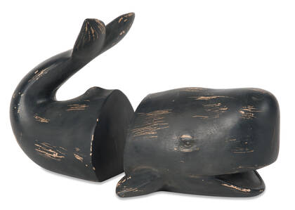 Cachalot Whale Bookend Set Black