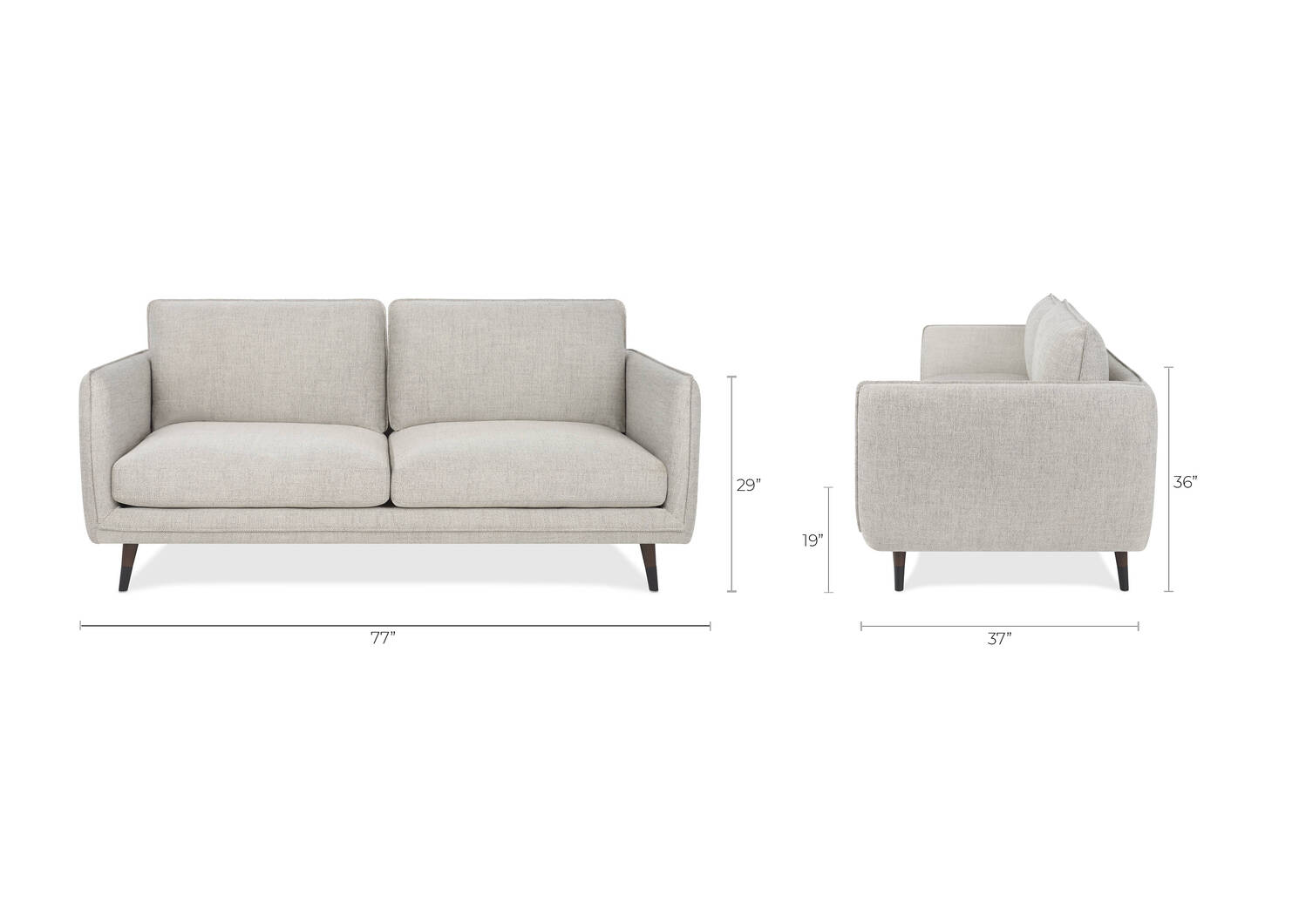 Gellar Sofa 77" -Axl Grey