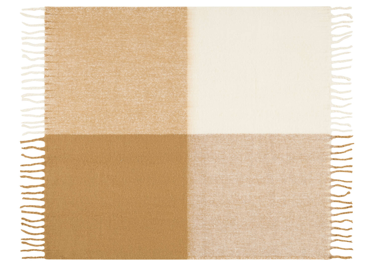 Kennedy Plaid Throw Natural/Camel