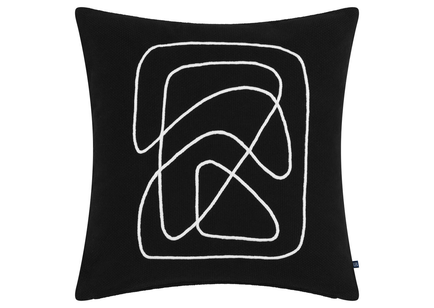 Coussin en coton Flo 20x20 noir/ivoire