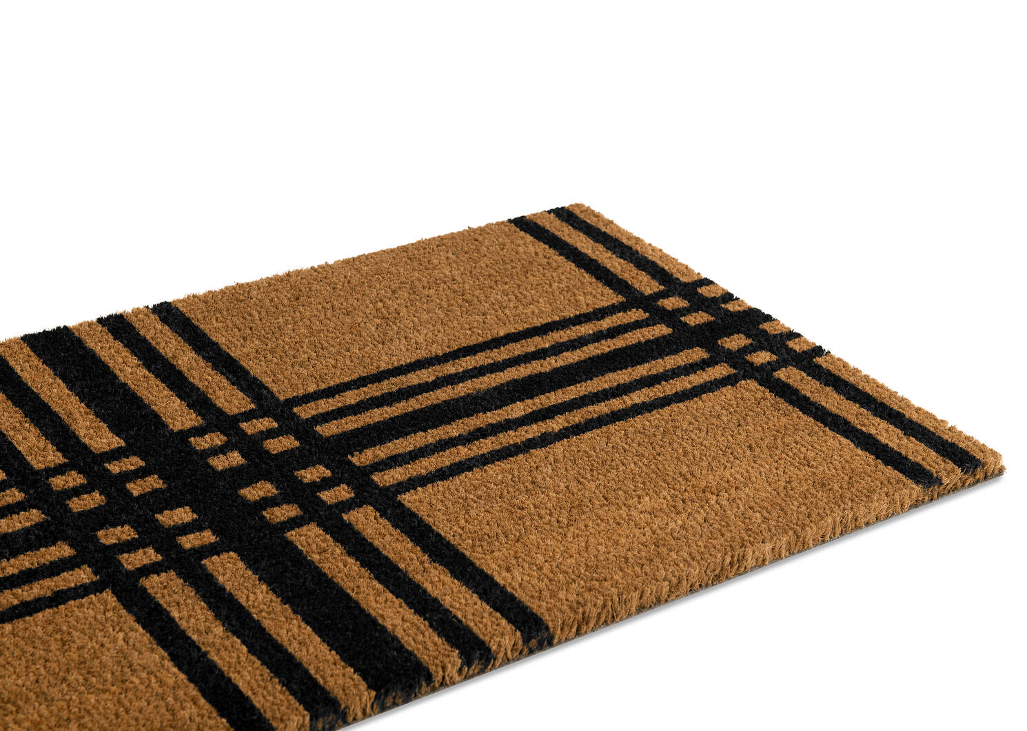 Plaid Doormat Natural