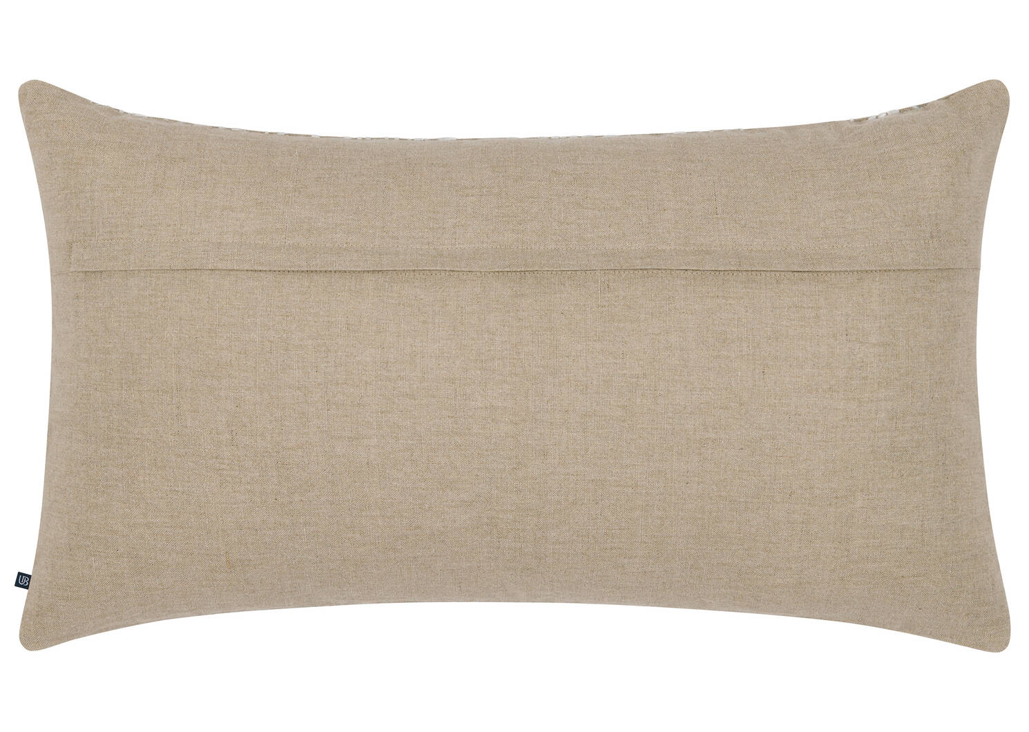 Coussin brodé en coton Ivy 14x24 sable