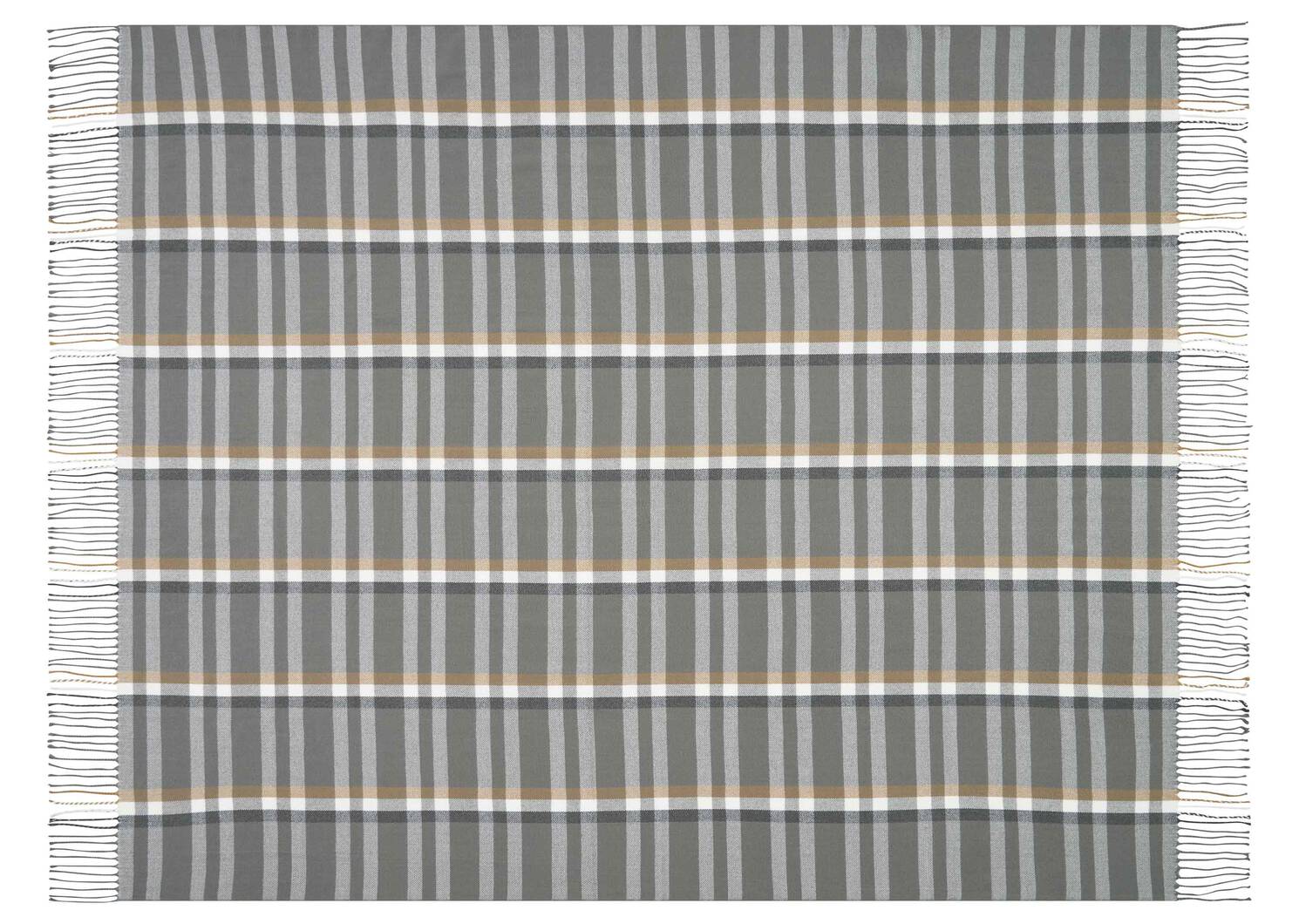 Watkins Plaid Throw Grey/Caramel/Ivor