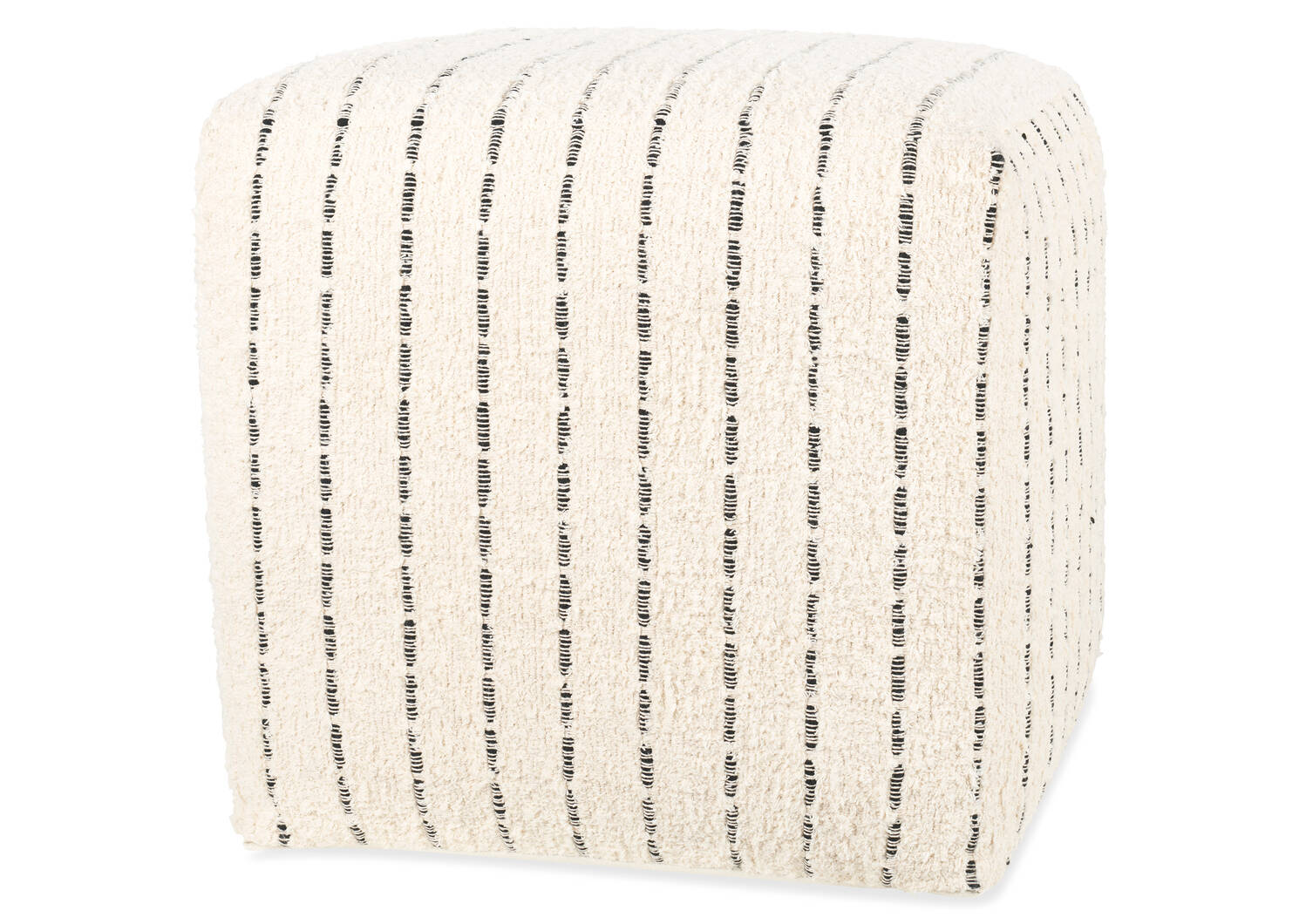 Ardell Cotton Boucle Pouf Ivory/Black