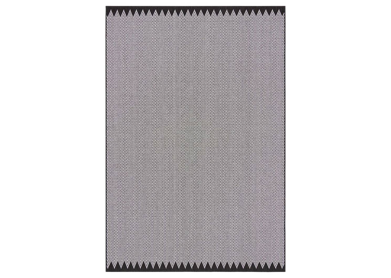 Tapis zigzag Matira 63x91 noir/ivoire