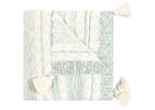 Rafe Cotton Striped Throw Ivory/Blue