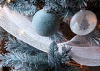 Tulle métallique Kringle blanc irisé