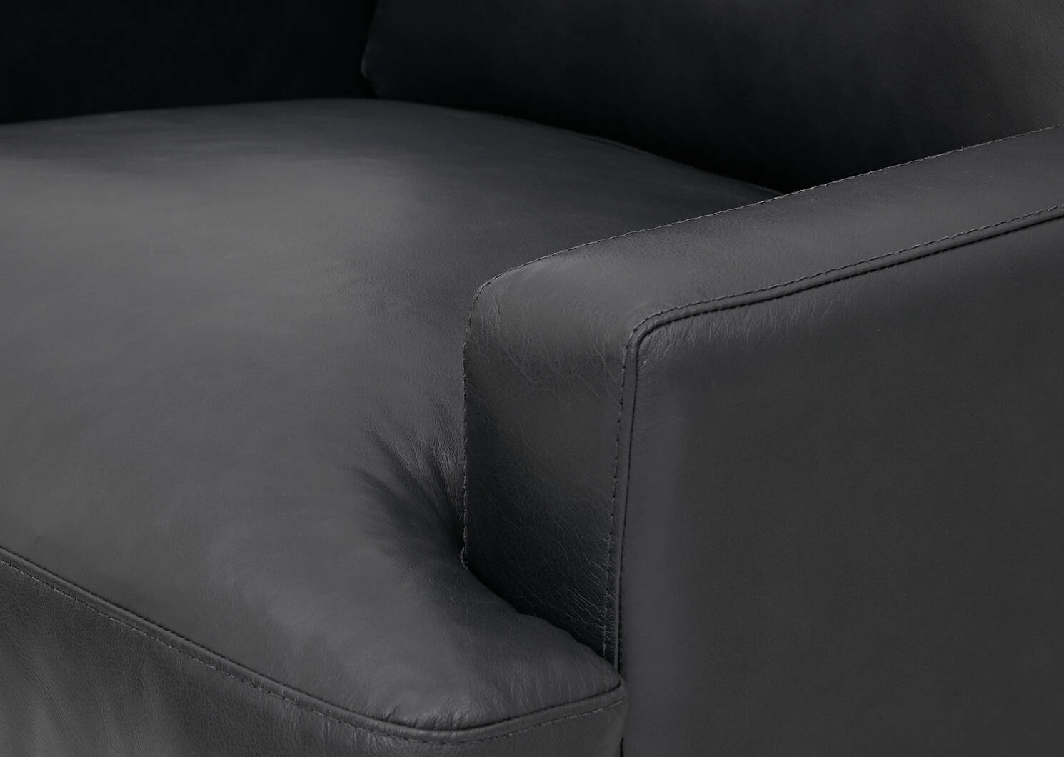 Savoy Leather Armchair -Jett Anthracite