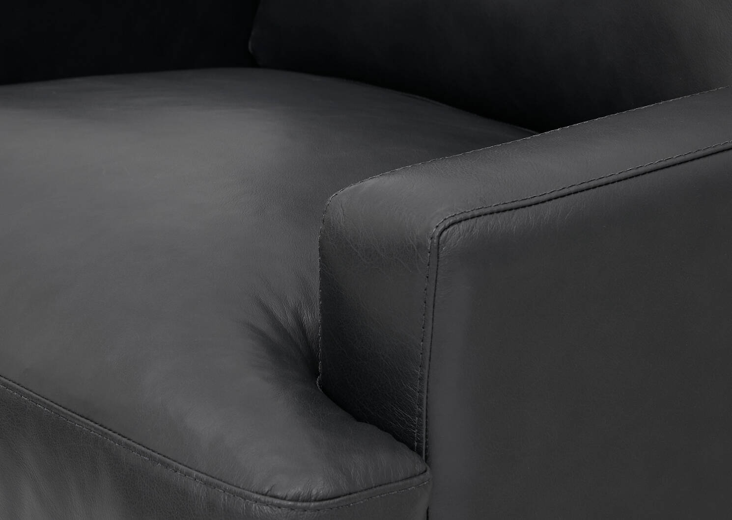 Fauteuil en cuir Savoy -Jett anthracite