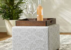 Fay Storage Ottoman -Hex Silver