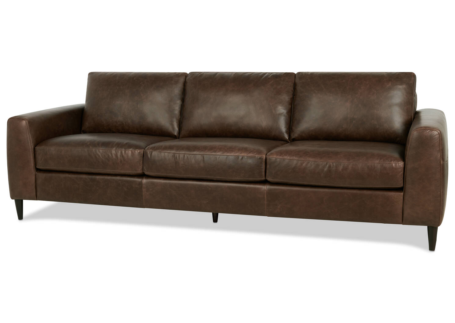 Kaston Leather Sofa -Sevilla Brunette