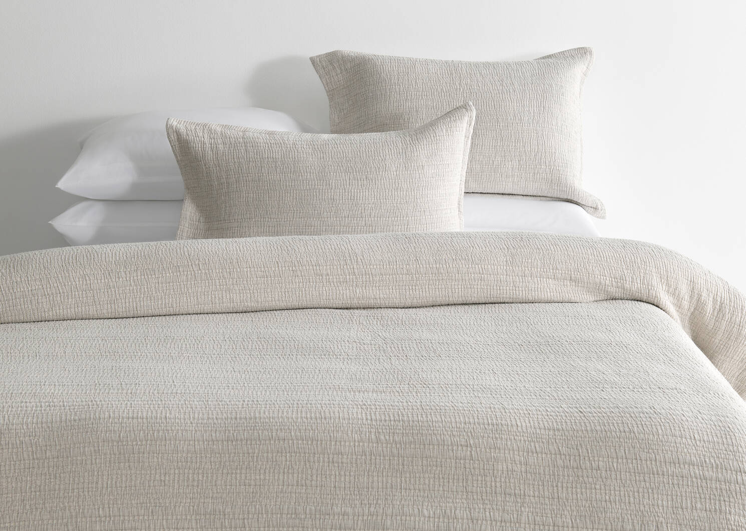 Marin Cotton Duvet Set King Nat/Lt Gr