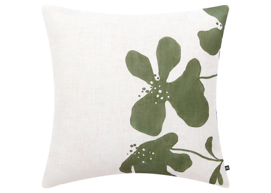 Coussin Nylah 20x20 ivoire/vert